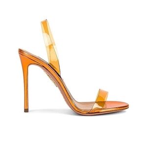 Aquazzura Vibrant Orange So Nude Plexi Slingback Heels Size 8